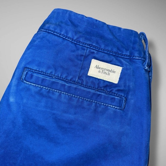 Abercrombie & Fitch Pants Mens 30x30 Blue Chinos Flat Front Cotton Twill - Picture 12 of 13